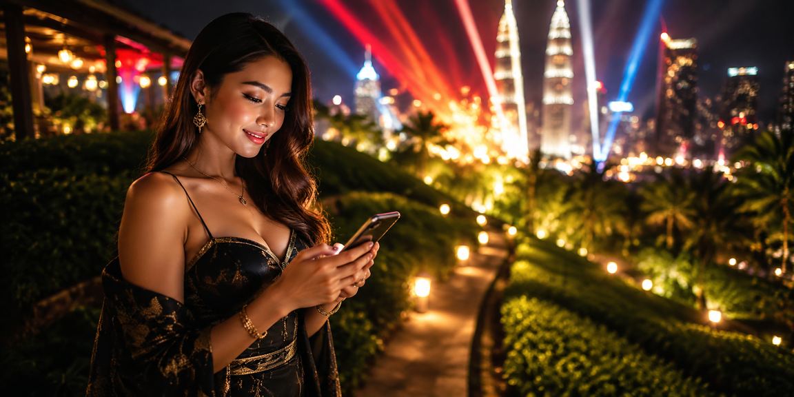 Pemain Malaysia log masuk ke platform au3 melalui telefon pintar di Kuala Lumpur dengan selamat